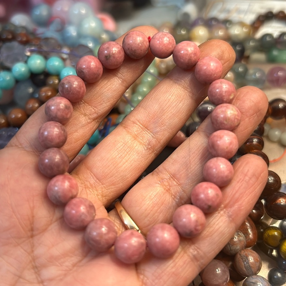Rhodonite bracelet 9 mm